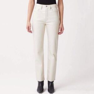 Agolde Leather ‘90s Pinch Waist Jeans Size 25 Powder High Rise Straight Leg Pant
